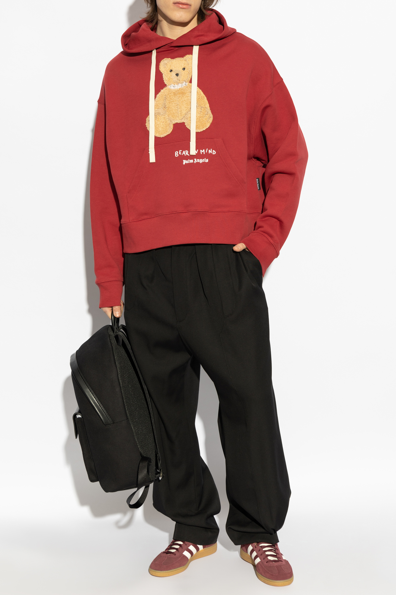 【関税込み】Palm Angels レッド 'Bear in Mind' フーディ Red Sweatshirt with logo Palm Angels - Vitkac AS